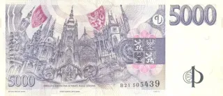 Czech Republic 5.000 Korun, 1999 reverse